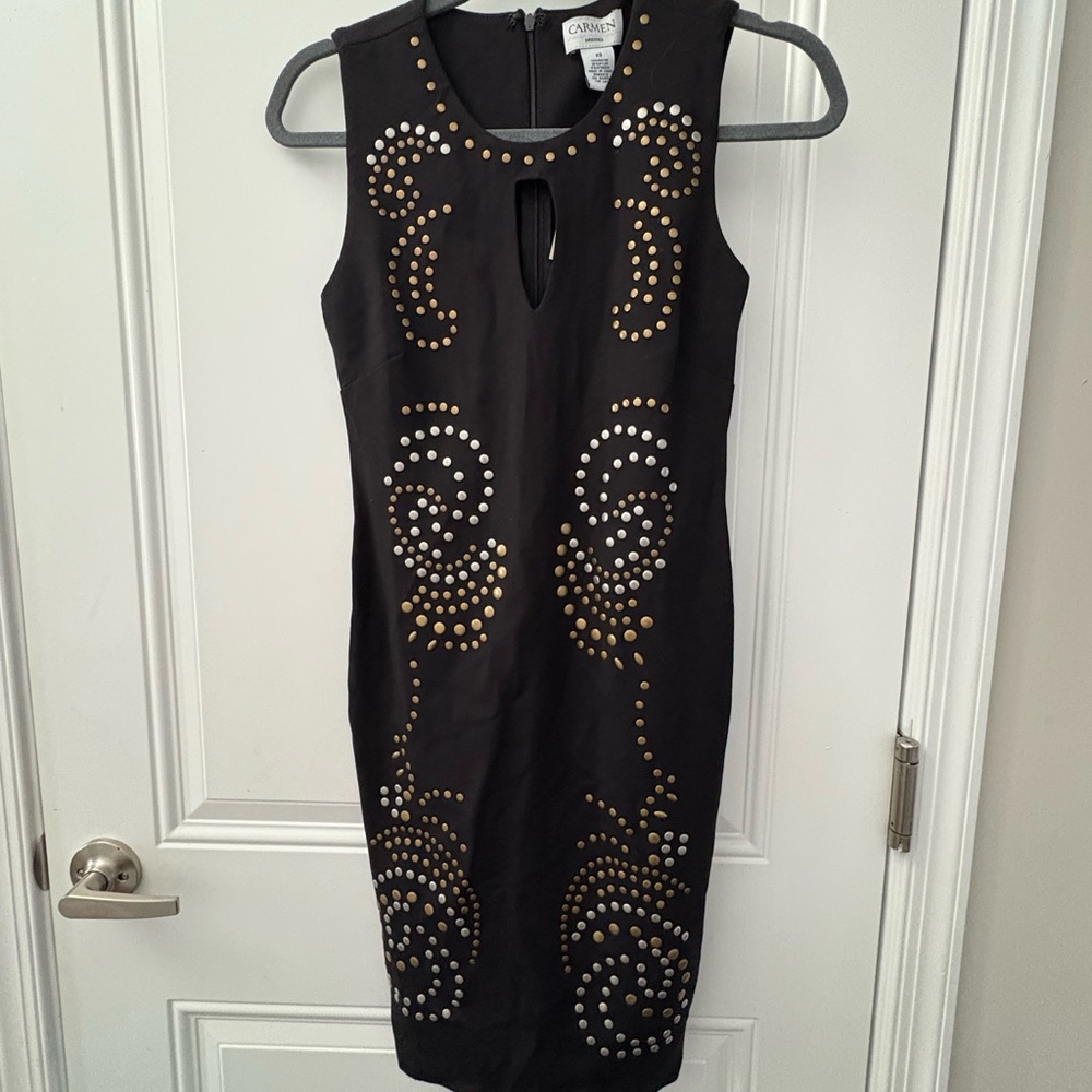 Carmen Mixed Metal Studded Dress